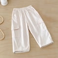 thumbnail image 2 of BLVB Toddler Baby Boys Girls Cargo Jogger Pants Little Kids Multi Pocket Cotton Casual Lounge Trousers with Elastic Hem, 2 of 5