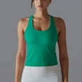 thumbnail image 3 of Mittory Women Ribbed Workout Crop Tops with Built in Bra Yoga Racerback Tank Top Tight Fit, 3 of 8