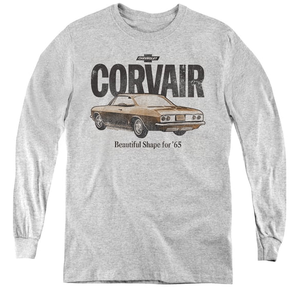 Chevrolet Retro Corvair Youth Long Sleeve T-Shirt Athletic Heather
