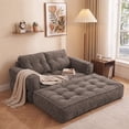 thumbnail image 2 of Leumius 2 Seater Modular Corduroy Sofa with Chaise Lounge,2-in-1 Boneless Convertible Floor Couch,Lazy Double Sofa with Armrest for Living Room Bedroom Apartment Game Guest Room,Coffee, 2 of 11