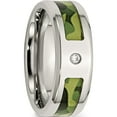 thumbnail image 5 of Stainless Steel Polished With Cz Printed Green Camo Under Rubber Band (Size 9) Made In China sr451-9, 5 of 5