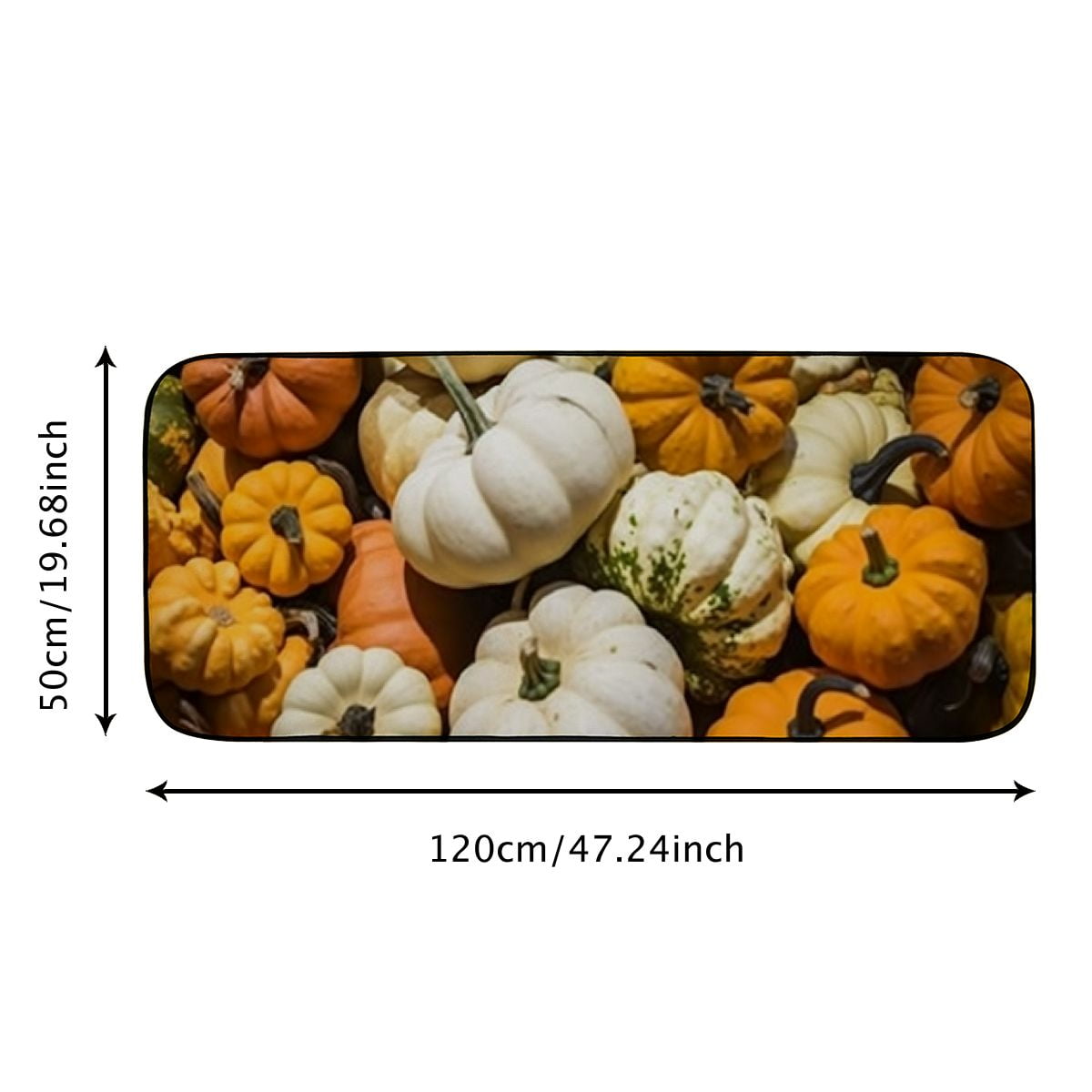 PHYHOO Doormat Floor /Mat - Halloween Pumpkins Autumn Fall Orange October Decorative Door Mat, Door Mat with Non-Slip Rubber Backing, Easy Cleaning, Traps Dirt, for Entry, Patio, Garage 19.68*47.24 in
