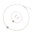 thumbnail image 4 of KAKOWELY 1 juego de collar, pendientes y pulsera de perlas para novia, elegante kit de joyería de plata., 4 of 5