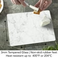 thumbnail image 4 of CounterArt White Marble Design 3mm Tempered Glass Cutting Board 10" by 8", 4 of 8