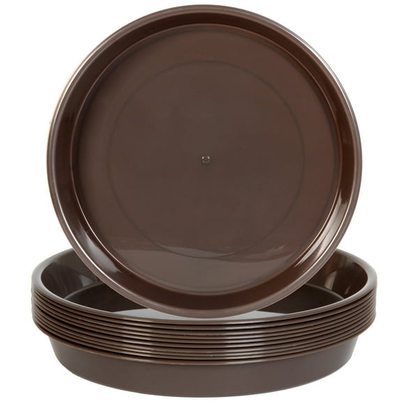 10 Pack 10 Inch Plastic Plant Saucers, Thick and Heavy Duty Plastic Saucer Flowerpot Trays YE391.507