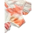 thumbnail image 3 of Elippeo Children One-piece Tie-dye Swimsuit 0-5 Years Girls Long Sleeve O-neck Zip-up Swimwear with Ruffles, 3 of 10