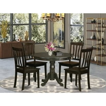 East West Furniture HLAN5-CAP-W 5 Piece Kitchen Table Set-Drop Leaf Table and 4 Dinette Chairs