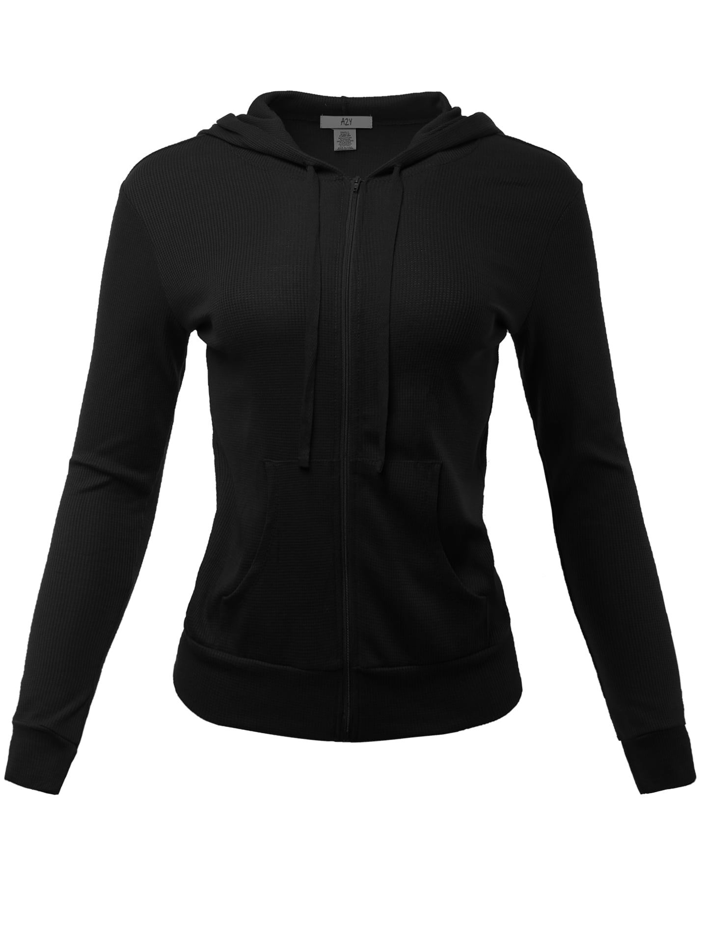 A2Y - A2Y Women's Casual Lightweight Fitted Zip Up Thermal Hoodie With