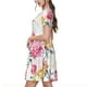 thumbnail image 2 of Easygdp Colorful Flowers para Vestido Transpirable de Mujer, Vestido Suelto de Manga Corta con Pliegues y Bolsillos para el Verano, 2 of 6