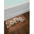 thumbnail image 2 of Almond Blossom Bath Mat, Wooden Background with Flower Bloom Spring Nature Corsage Rustic, Plush Bathroom Decor Mat with Non Slip Backing, 29.5" X 17.5", Green White and Brown, by Ambesonne, 2 of 2