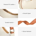 thumbnail image 5 of KXF Women Leather Underarm Bag Crescent Shoulder Handbag Saddle Bag Chic Purse Satchel Purse, 5 of 8