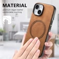 thumbnail image 4 of JTCASES for iPhone 13 Case, PU Leather Shockptoof TPU Shell Magnetic Wireless Charging  Car Mount, Anti-sacratch Shockroof Durable Slim Thin for iPhone 13, Brown, 4 of 12