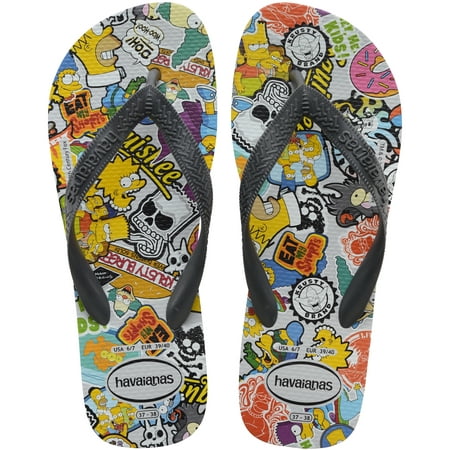 

Havaianas Mens and Womens The Simpsons Flip Flop Sandal Ice Grey Size 9/10 Mens