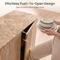 thumbnail image 5 of Hvoonc 34"W Fluted Sideboard Buffet Cabinet with Storage, Faux Marble Top, 2 Push-to-Open Doors, Adjustable Shelves, Modern Accent Cabinet for Dining Room, Living Room, Entryway, Natural Oak, 5 of 9