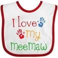 thumbnail image 3 of Inktastic I Love My Meemaw Girls Baby Bib, 3 of 4