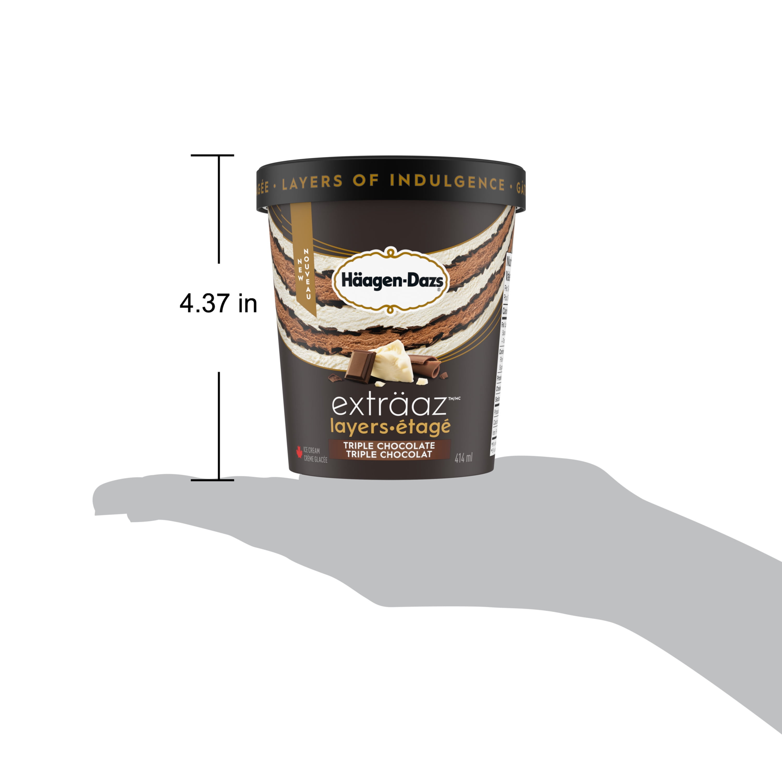 Layers Triple Chocolate Ice Cream, 414 mL