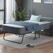 CECER Folding Bed 5 Mattress, 75×38 Twin Size Rollaway Foldable Bed with Memory Foam Mattress, Metal Guest Bed Dust Cover Not Included