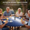 thumbnail image 3 of Round Outdoor Tablecloth with Umbrella Hole and Zipper, Navy Blue Ombre Tablecloth with Elastic Waterproof, Aesthetics Modern Abstract Art Gradient Patio Table Covers for 36" - 44" Pool Tables, 3 of 9