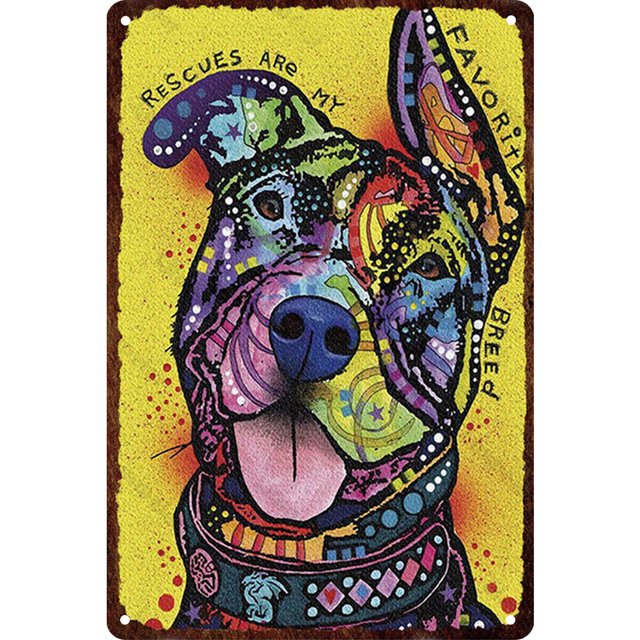 Hojalata Rectangular 20*30cm Serie Animal Perro Plano