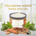 thumbnail image 3 of MAGNIFICENT 101 Affirmations Sage, Cedar, Palo Santo, Sprinkle of sage Leaves Smudge Candle for House Energy Cleansing, Banishes Negative Energy - Soy Wax Tin Candle (I Align with Abundance), 3 of 7