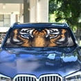 thumbnail image 4 of Yayeee Car Windshield Sun Shade Universal Fit Front Visor Protector, Tiger Eyes Pattern, 4 of 8