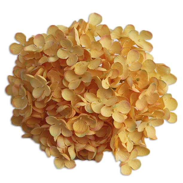 Advancent Cabezas de flores artificiales versátiles de seda del arte de la hortensia para el mantenimiento bajo elegante interior o al aire Kits de decoración para fiestas Amarillo