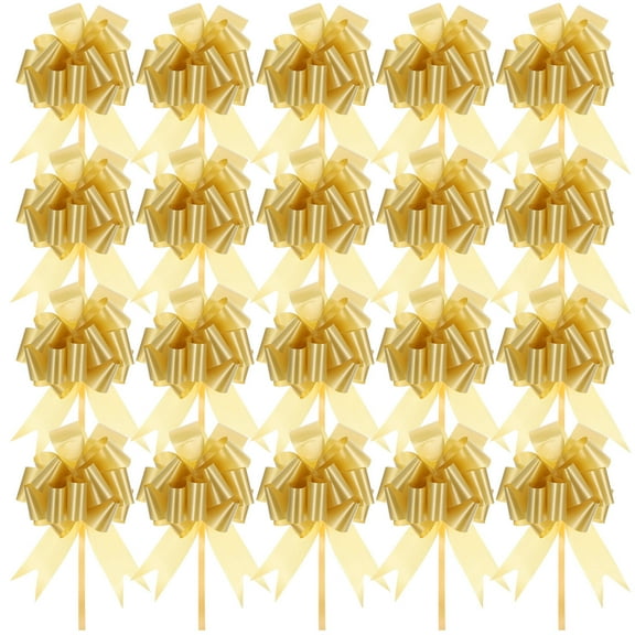 PTOOTP Gold Present Bow Golden Plastic 20pcs