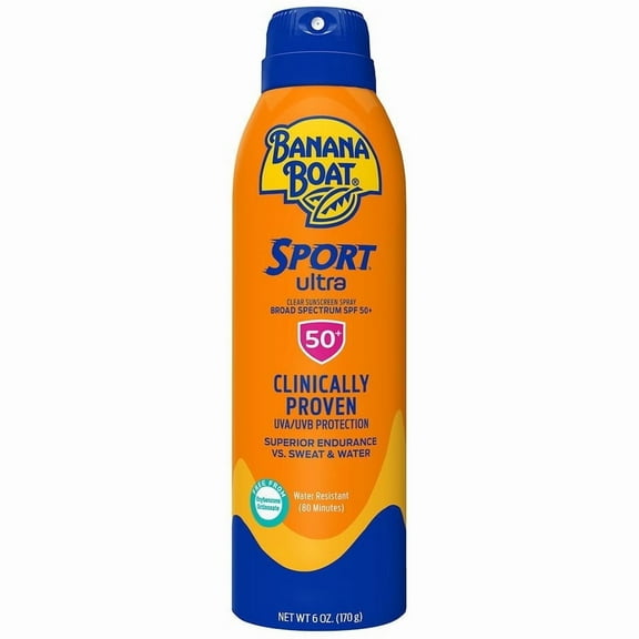 Banana Boat Sport Ultra Clear Sunscreen Spray SPF 50 6.0 oz Pack of 3