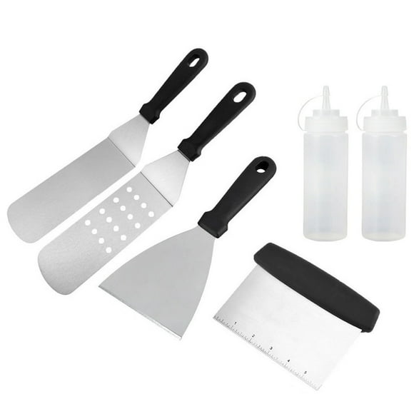 EASTIN 6 Pcs Flat Top Grill Accessories Set for Blackstone and Camp Chef Enlarged Spatulas Scraper Tongs Grill Spatula Kit for Outdoor BBQ