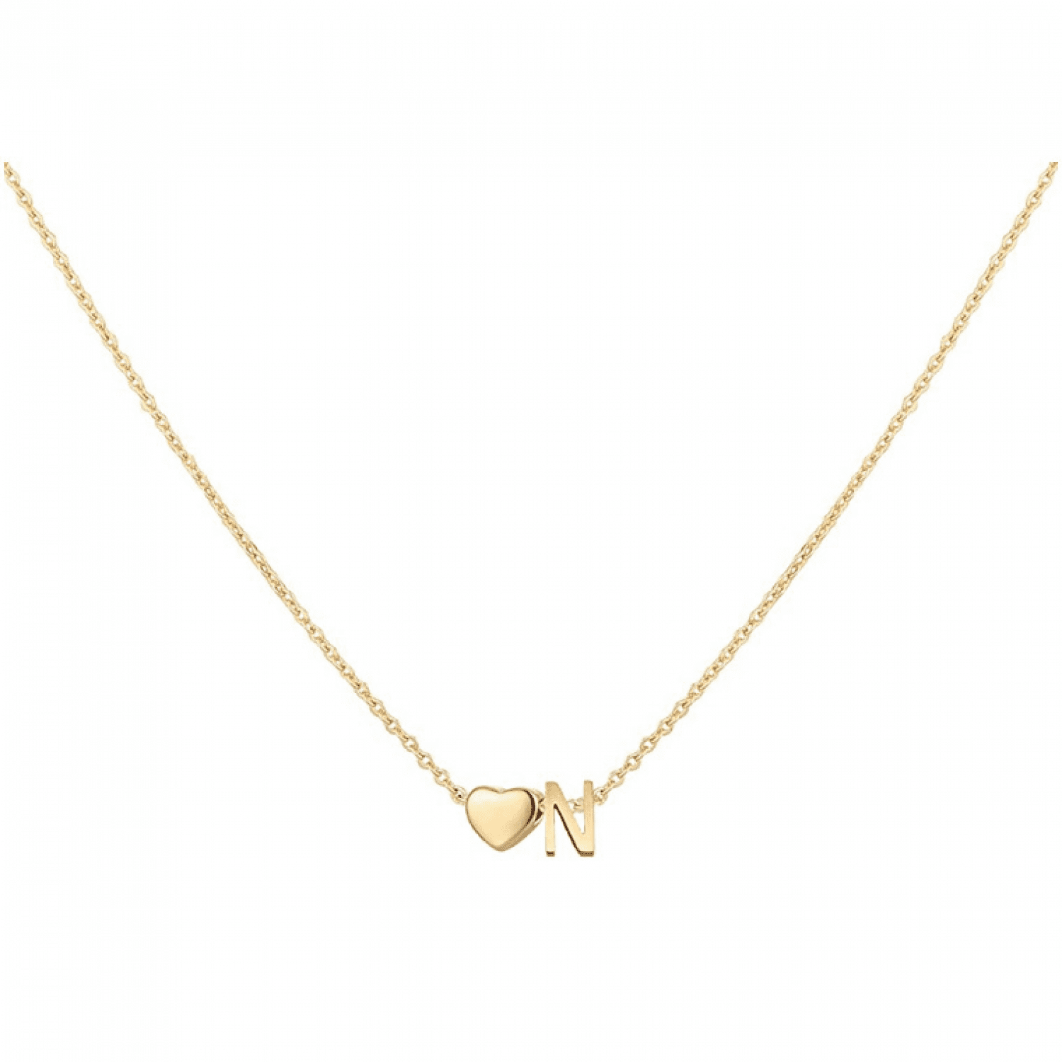 Heart Letter Necklace Stainless Steel Tiny Heart Letter Necklace Monogram for Women Girls N Walmart
