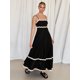 thumbnail image 1 of Vestido largo de retazos con rayas onduladas para mujer, vestido Midi elegante con tirantes finos, Espalda descubierta, fiesta de noche, 1 of 5
