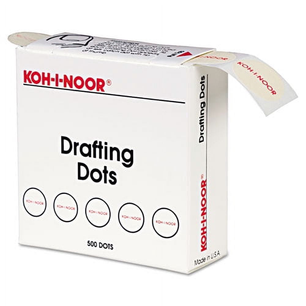 Adhesive Drafting Dots, 0.88" Dia, Dries Clear, 500/box | Bundle of 2 Rolls