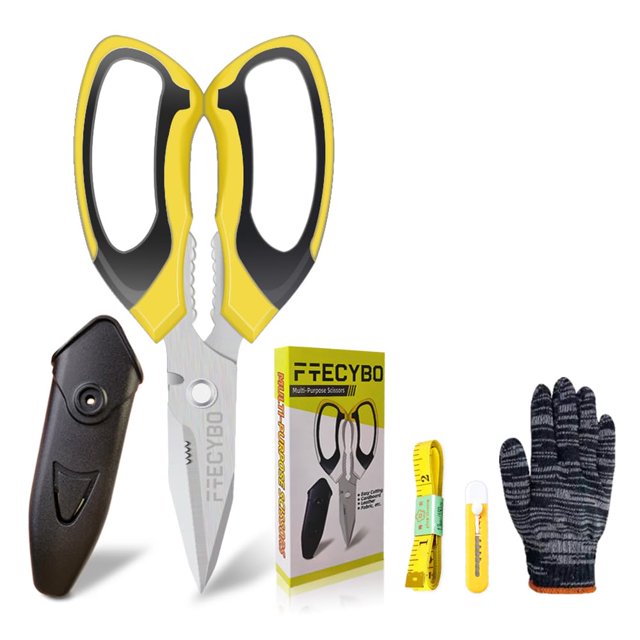 Alfombra multiusos Scissors FTECYBO, resistente, 20 cm, color amarillo
