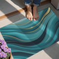 thumbnail image 4 of Teal Marble Gold Wave Pattern Door Rugs,Washable Non Slip Door Mats Indoor,Decorative Door Mats,Entry Mat Indoor for Entrance,Bedroom,Kitchen,Bathroom,20"x32", 4 of 6