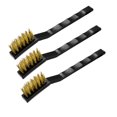 thumbnail image 5 of Herramienta de limpieza de cepillos Uxcell con mango antideslizante para limpiar escoria de soldadura y óxido de plástico de latón negro 3pcs, 5 of 5