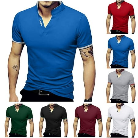 ZestMode 2 Pack Mens Compression Shirts Compression Sport Shirt Fishing Hiking Running Sweat Wicking Loose Lightweight Pullover Workout Shirts Stand Shirt Sports Slim Fit Color Short Sleeved T Shirt