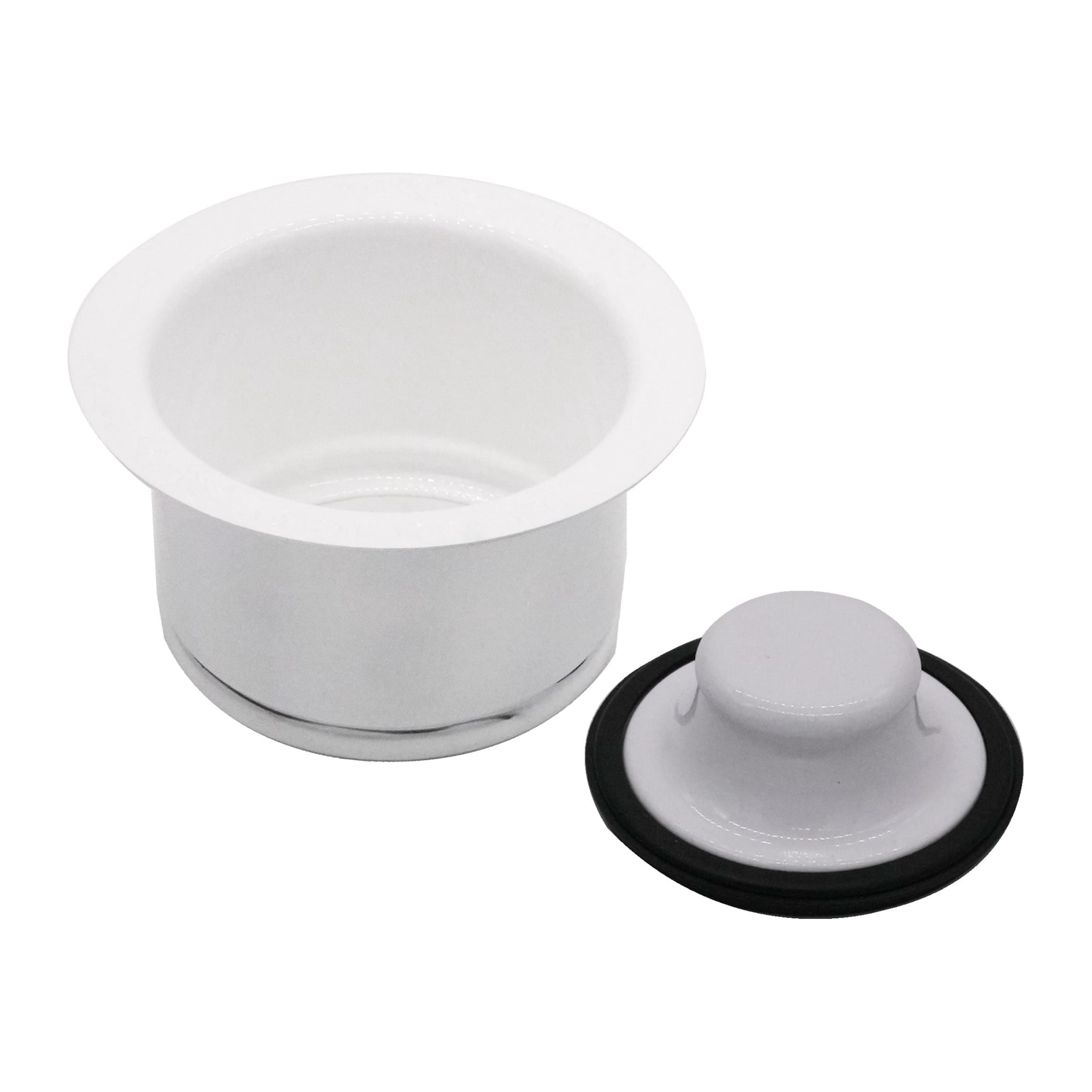 Westbrass COMBO PACK 3-1/2" Wing Nut Style Sink Strainer and Extra-Deep Waste Disposal Trim, Powder Coat White