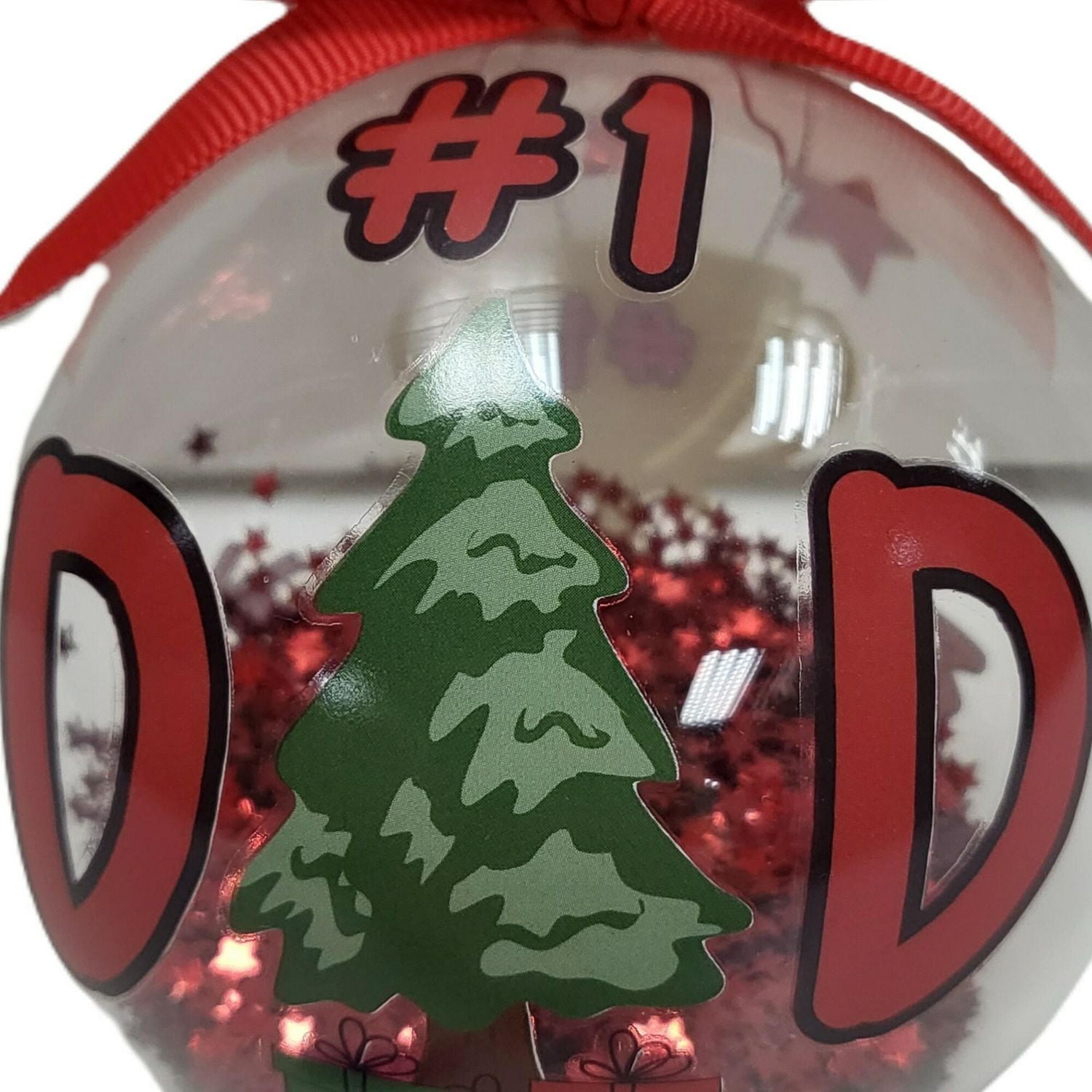 « #1 Papa » Ornement de Noël à collectionner, 4 po, Temps des Fêtes « #1 Papa » Ornement de verre à collectionner