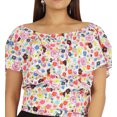 thumbnail image 6 of Moomaya Womens Printed Tops For Women Short Sleeve Flared Top Blouse, 6 of 8