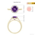 thumbnail image 4 of ANGARA Natural 1.7 Ct. Amethyst with Diamond Halo Ring in 14K Yellow Gold for Women (Ring Size: 10.5), 4 of 9
