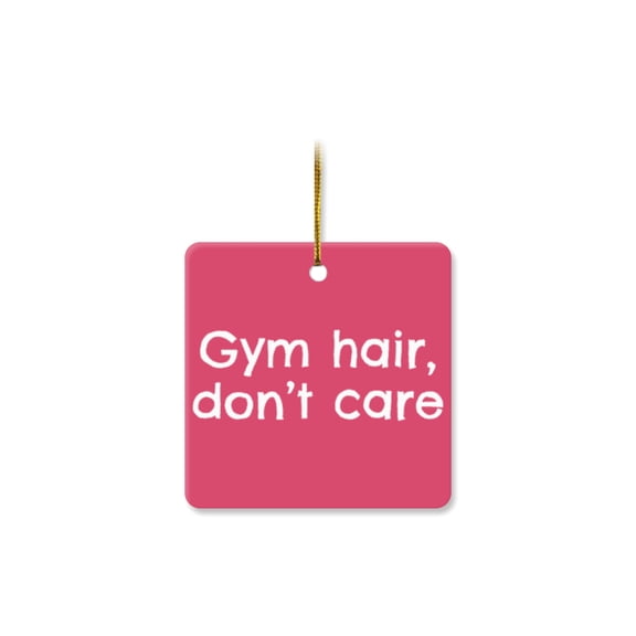 1 Pack - Gym Hair Don't Care Gymnastics Classic Ceramic Christmas Ornament - 2.85 Inch Square