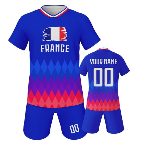 Soccer National Team Kids Suit Jerseys/Shorts Outfits Training Shirt Uniforms Set for Boys Girls Youth Fans