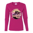 thumbnail image 2 of Wild Bobby Let Our Classroom Adventure Begin Mountain Sunset Light Colors Pop Culture Women Graphic Long Sleeve Tee, Fuschia, X-Large, 2 of 6