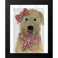 thumbnail image 2 of Fab Funky 20x24 Black Modern Framed Museum Art Print Titled - Wheaten Terrier with Glasses and Scarf, 2 of 5