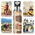 thumbnail image 7 of Yayeee 33oz Insulated Water Bottle Double Wall Stainless Steel with Flip Straw Lid, Brown Cakes, 7 of 7