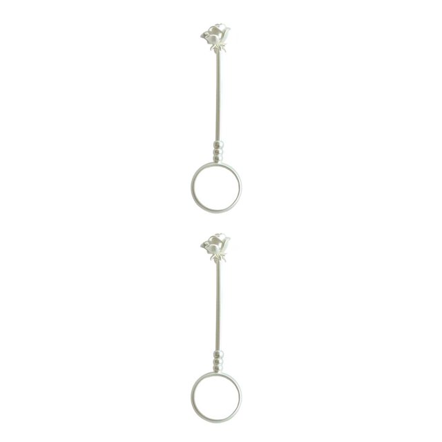 Accesorios en forma de anillo de cigarrillos Kearding Soporte de mano de metal Regalo de caballero plata mate 2Conjunto Nº 17/M