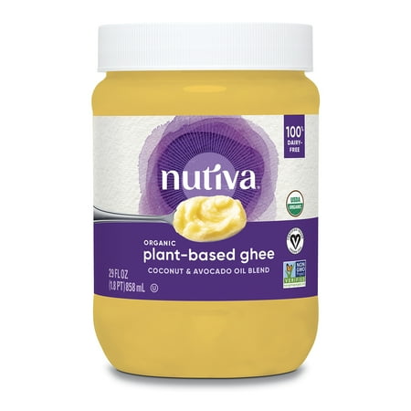 Nutiva Organic Vegan Plant-Based Ghee, 29 Ounce PET | USDA Organic, Non-GMO | Vegan, Gluten-Free, Dairy-Free, Soy-Free and Keto Certified | Vegan Alternative to Traditional Ghee & Butter