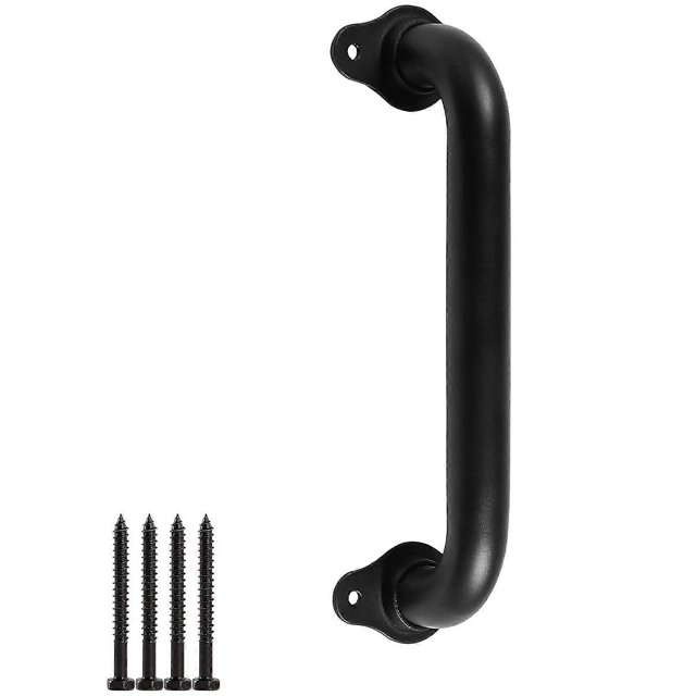 10 Inch Metal Industrial Pipe Wall Handrail - Pipe Barn Door Pull Handle, Staircase Steps Handrail