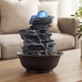 thumbnail image 4 of Gymax Tabletop Water Fountain w/Rolling Crystal Ball Color-Changing LED Light Pump, 4 of 10