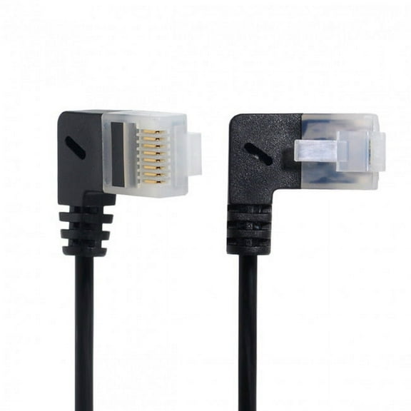 CY Ultra Slim Cat6 Ethernet Cable RJ45 Left to Right Angled 25cm UTP Network Cable Patch Cord 90 Degree Cat6a Lan for Laptop Router TV BOX